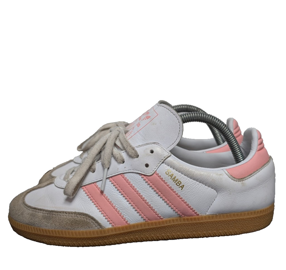 Adidas Samba Sneakers Womens 7 Pink White Coquette Shoes Suede Sporty Soccer